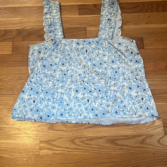 Lush Light Blue Floral Tank Top‎ size large - Picture 7 of 8
